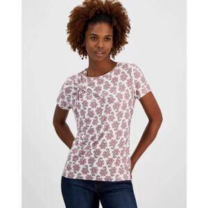 Nautica Jeans Women's Paisley Twist-Accent Top in Denim & Pink